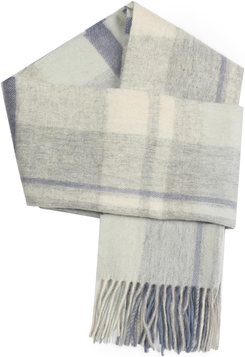SKNSOFT Winter Wool Plaid Scarf for Men,Women Fashion Tartan Wrap Checkered Scarves - Image 1